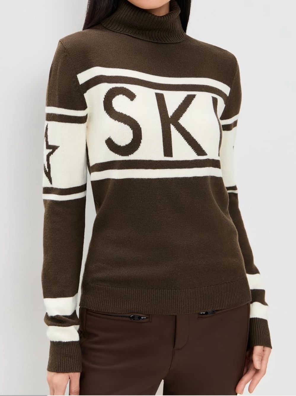 NWT Perfect moment child ski turtleneck sweater in chocolate brown